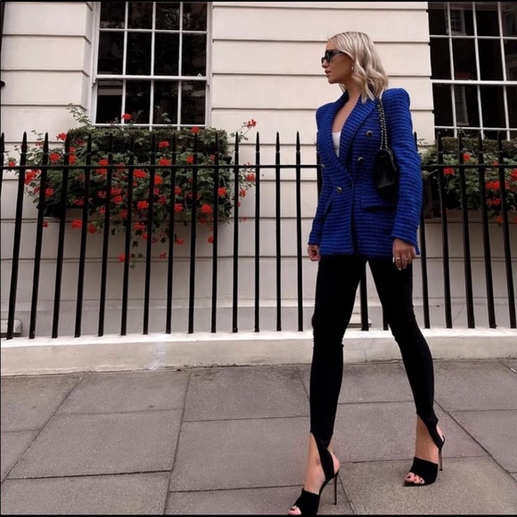 Zara combination faux leather textured blazer - Picture 8 of 14